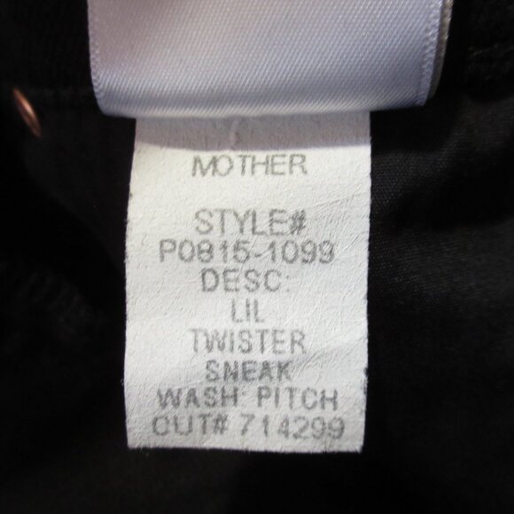 NWT Mother The LIL Twister Sneak in Pitch Black Wide Leg Stretch Jeans 27 - Picture 10 of 11